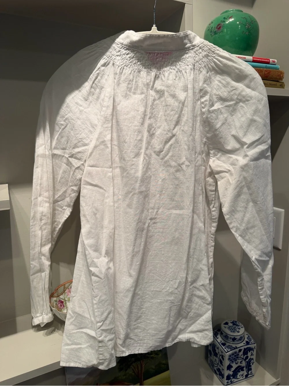Lilly Pulitzer White Smocked Peasant Top